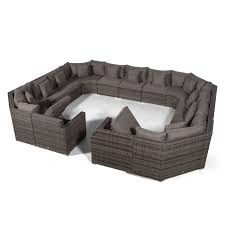 Maybe you would like to learn more about one of these? Dakota Fields Villasenor Grey Rattan U Shape 13 Seat Sofa With 2 X Rectangle Ice Bucket Coffee Table Outdoor Patio Garden Furniture Wayfair Co Uk
