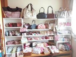 イベントディスプレイ ハンドメイド布小物 linda の家 クラフトルームの収納 クラフトフェア クラフトフェアのディスプレイ