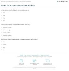 I have a water cooler that had stale water in it. Water Facts Quiz Worksheet For Kids Study Com