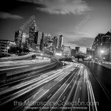 Atlanta Skyline Art Black And White Black And White Picture Of The Downtown Atlanta Skyline From North Ave In Atlanta Framed And Ready To Hang I Atlanta Skyline Skyline Black And White Pictures