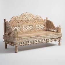 Crafted Of Solid Wood With An Antique Finish Our Bench Blends Indian Cultural History With Modern Convenience Indische Mobel Rustikale Mobel Sofa Design