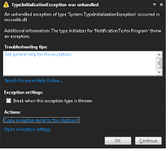 Typeinitializationexception Thrown For Program Class Stack Overflow