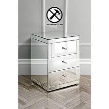 A chest of drawers, also called (especially in north american english) a dresser or a bureau, is a type of cabinet (a piece of furniture) that has multiple parallel, horizontal drawers generally stacked one above another. Homezone Luxurious Mirrored Glass Bedside Tables Bedside Cabinets With Glass Handles And Lined Drawers Toughened Tapered Glass Bedroom Furniture 1 3 Drawer Tapered Glass Bedside Table Buy Online In Antigua And Barbuda