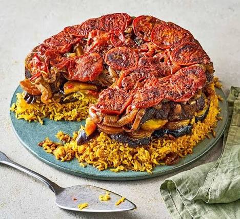 Traditional Middle Eastern Eggplant Maqluba