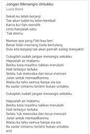 Chord lagu chord kunci gitar jangan lagi kau menangis untukku rano karno feat nella regar, lagu lawas yang enak salah satu karyanya yang abadi dan banyak didengar sampai saat ini adalah jangan lagi kau menangis untukku. Jangan Menangis Untukku Lirik Lagu Dimas Gepenk Facebook