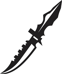 Mystic Mercenary Intriguing Combat Knife Symbol Ebony Edge Refined Black  Knife Illustration 46127756 Vector Art at Vecteezy