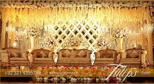 Crystal Gold Baraat Setup In Pakistan Tulip Decor Stage Decorations Event Planning