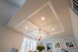 Designing a coffered ceiling is simple and affordable with trim. Coffered Ceilings