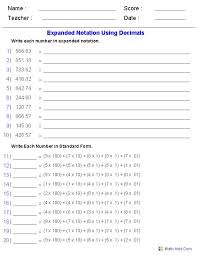 Decimal Place Value Worksheets 5th Grade In 2020 Place Value Worksheets Expanded Notation Place Value With Decimals