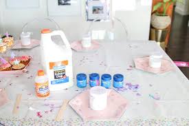 Cut out slime splatters and letters and decorated the walls and ceiling! Slime Party How To Host An Easy And No Mess Slime Making Party