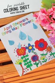 April Showers Bring May Flowers Coloring Sheet Seven Thirty Three April Showers May Flowers Spring Crafts For Kids