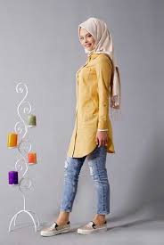 Alvina Tesettur Keten Tunik Modelleri Moda Tesettur Giyim Moda Moda Stilleri Tunik