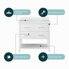 Origin 21 Sanford 36-in White Undermount Single Sink Bathroom Vanity with  White Engineered Marble Top SANFORD-36W at Lowes.com