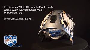 Mla50 will open on wednesday october 21st and closes saturday october 31st at 6pm et. Ed Belfour S 2003 04 Toronto Maple Leafs Game Worn Warwick Goalie Mask Photo Matched Youtube