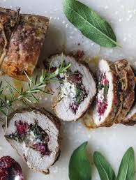 This Holiday Stuffed Pork Tenderloin Is Filled With Caramelized Onion Fresh Cranberry Sauce G Stuffed Pork Tenderloin Pork Tenderloin Recipes Pork Tenderloin