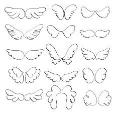 Suche eine einfach vorlage für engelsflügel. Set Engelsflugel Auf Einem Weissen Hintergrund Kalligraphie Vektorabbildung Eps10 417907 Vektor Kunst Bei Vecteezy