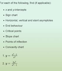 Solved For Each Of The Following Find If Applicable X