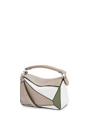 Small loewe puzzle bag size. Small Puzzle Bag In Classic Calfskin Sand Avocado Green Loewe