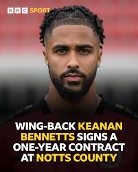 New signing for Notts County Football Club as free agent Keanan Bennetts  joins after impressing during a trial spell at Meadow Lane