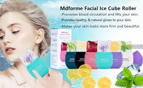 Ice Face Roller: Mdforme Silicone Ice Roller for Face Eyes and Neck, Facial  Ice Cube Roller Beauty Facial Massage Roller Brighten Tighten Skin Remove  Dark Circle Pore Shrink Skin Care Tool (Blue) :