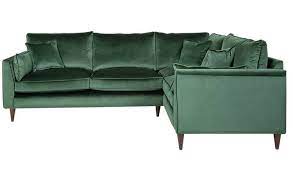 Buy Habitat Hector Right Corner Velvet Sofa Green Sofas Argos Green Corner Sofas Green Sofa Corner Sofa Living Room