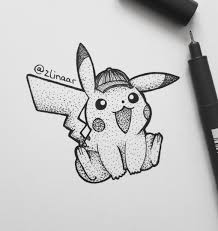 Detective Pikachu Dotwork By Zlinaar On Instagram Pikachu Art Cute Easy Drawings Disney Art Drawings