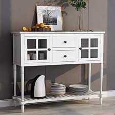 Amazon Com P Purlove Console Table Buffet Table Sideboard Cabinet Table Rustic Buffet C In 2020 Wood Storage Cabinets Farmhouse Console Table Sideboard Console Table