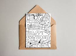 Birthday Card For Coworker Printable Printable Birthday Card Cool Doodle Drawing Birthday Etsy Birthday Card Printable Birthday Cards Cool Doodles