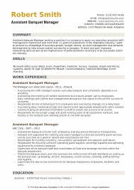 assistant banquet manager resume