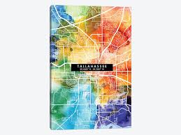 The premier property group watercolor office. Tallahassee Florida City Map Colorful Watercolor Style Canvas Print