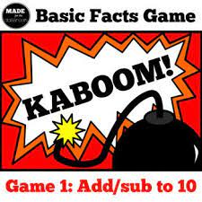 Kaboom Basic Facts Game Add Sub Up To 10 Basic Facts Games Basic Facts Basic Facts Practice