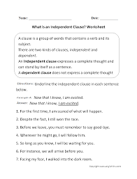 Englishlinx Com Clauses Worksheets Dependent Clause Subject And Predicate Worksheets Verb Worksheets