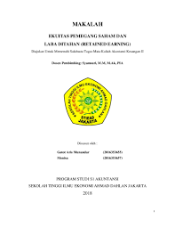 Doc Ekuitas Pemegang Saham Dan Laba Ditahan Docx Gatot A R I S Munandar Academia Edu
