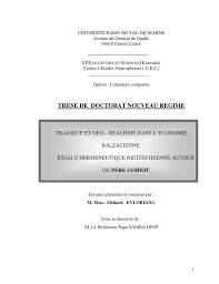 These De Doctorat Nouveau Regime