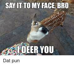 Say It To My Face Bro Dat Pun Say It Meme On Me Me