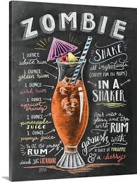 Zombie Cocktail Handlettering Zombie Cocktail Alcohol Drink Recipes Alcohol Recipes