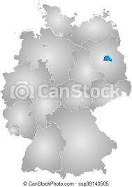 Select from premium germany vector map of the highest quality. Map Germany Berlin Map Of Germany With The Provinces Filled With A Radial Gradient Berlin Is Highlighted Canstock