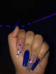 By Far My Favorite Set I Have Ever Gotten In 2020 Blue Acrylic Nails Winter Nails Acrylic Royal Blue Nails Designs Available in 7 other colors but we can gladly make them in any color you want.
