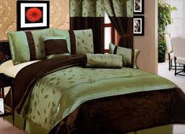 If you want your bedroom to be more adventurous, you can try your hand at mixing your comforter, quilts and coverlets in complementary color families like blue and orange, purple and yellow, red and green, etc. New 11 Pc King Bedding Sage Green Brown Willow Comforter Set Inc 1 Curtain Set Luxury Comforter Sets Brown Comforter Sets Comforter Sets