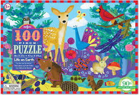 Beautiful and unique oversized circular floor puzzle. Life On Earth 100 Piece Puzzle Eureka Puzzles