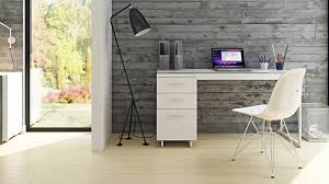 For a traditional look, opt for an executive desk with large file drawers and cabinets on either side. Centro 6414 White 3 Drawer File Cabinet Bdi Furniture