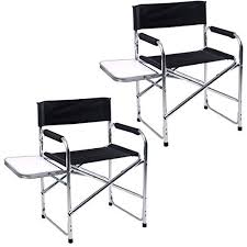 Giantex 2pc Aluminum Folding Directors Chair With Side Table Camping Traveling Continue To The Product At The Image Chair Side Table Directors Chair Chair