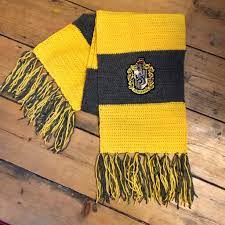 It's so easy to make and uses only basic crochet stitches so you can make it while you watch netflix. Crocheted A Hufflepuff Scarf For My So Harrypotter