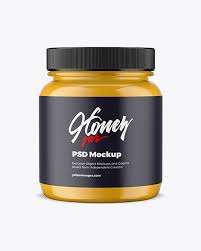 Download Plastic Jar W Honey Mockup In Bottle Mockups On Yellow Images Object Mockups PSD Mockup Templates
