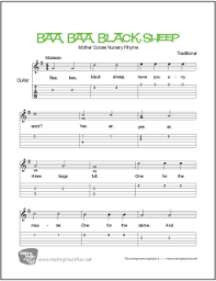 House of the rising sun by the animals. Baa Baa Black Sheep Mother Goose Beginner Guitar Sheet Music Tab