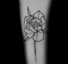 40 Geometric Rose Tattoo Designs For Men Flower Ink Ideas Geometric Rose Tattoo Rose Tattoo Design Simple Rose Tattoo