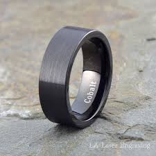 Cobalt Wedding Band Mens Wedding Band Black Wedding Band Mens Ring Custom Made Rings Bands Beveled 8mm Handmade Anniversary Mens Wedding Bands Tungsten Black Wedding Rings Tungsten Wedding Bands