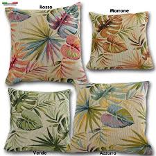 Interno con struttura reggente in misure: Cuscino Arredo Jacquard Prodotto In Italia Tropicale Palme Foglie 8 Colori Flge Ebay