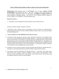 Surat Perjanjian Perlantikan Sebagai Sub Kontraktor Docx