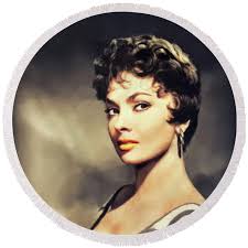 Gina Lollobrigida, Hollywood Icon #2 Beach Towel by Esoterica Art Agency